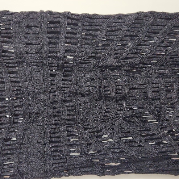 Black Crochet Fringe mini Dress Beach Cover Up Women's - Picture 2 of 5